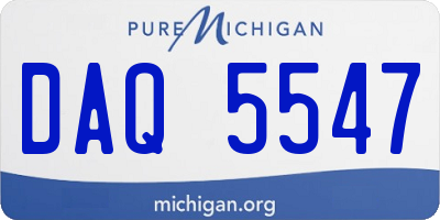 MI license plate DAQ5547