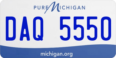 MI license plate DAQ5550