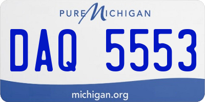 MI license plate DAQ5553