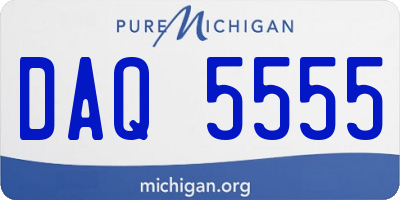 MI license plate DAQ5555