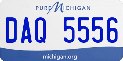 MI license plate DAQ5556