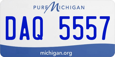 MI license plate DAQ5557