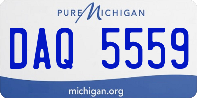 MI license plate DAQ5559