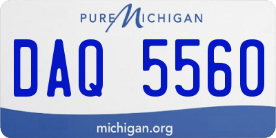 MI license plate DAQ5560