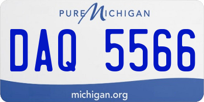 MI license plate DAQ5566