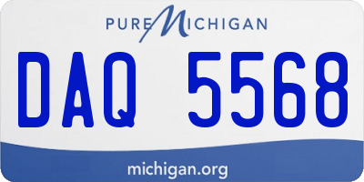 MI license plate DAQ5568