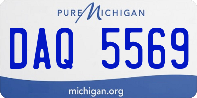 MI license plate DAQ5569