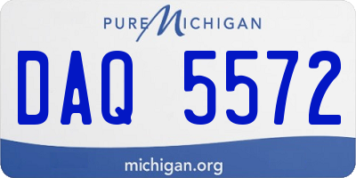 MI license plate DAQ5572