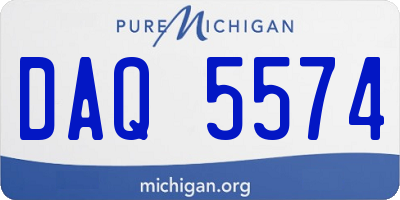 MI license plate DAQ5574