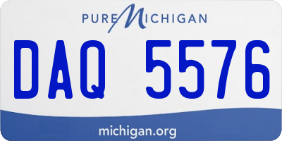 MI license plate DAQ5576