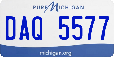 MI license plate DAQ5577