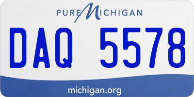 MI license plate DAQ5578