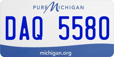 MI license plate DAQ5580