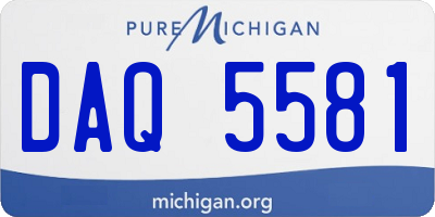 MI license plate DAQ5581