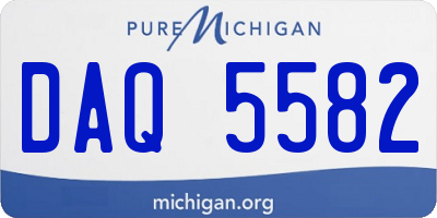 MI license plate DAQ5582