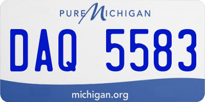 MI license plate DAQ5583