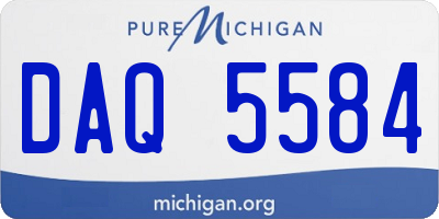MI license plate DAQ5584