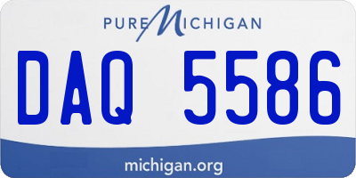 MI license plate DAQ5586