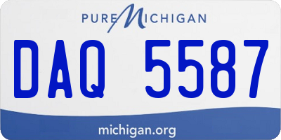 MI license plate DAQ5587