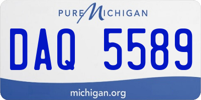 MI license plate DAQ5589