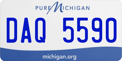MI license plate DAQ5590
