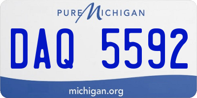 MI license plate DAQ5592