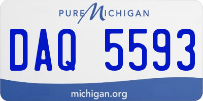 MI license plate DAQ5593
