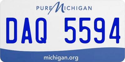 MI license plate DAQ5594