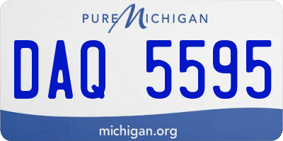 MI license plate DAQ5595