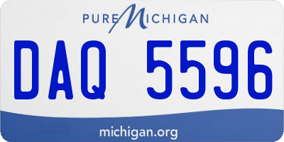 MI license plate DAQ5596