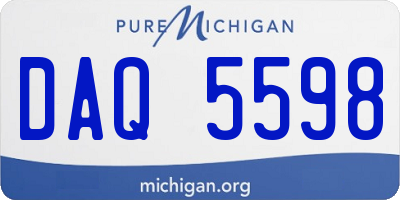 MI license plate DAQ5598