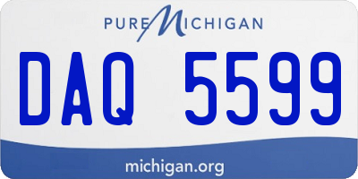 MI license plate DAQ5599