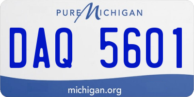 MI license plate DAQ5601