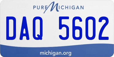 MI license plate DAQ5602