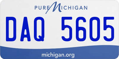 MI license plate DAQ5605