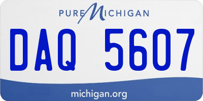 MI license plate DAQ5607