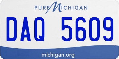 MI license plate DAQ5609