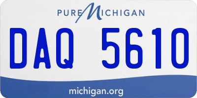 MI license plate DAQ5610