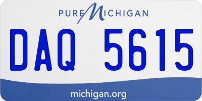 MI license plate DAQ5615