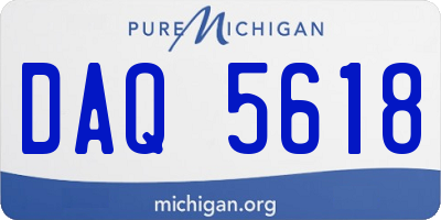 MI license plate DAQ5618