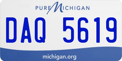 MI license plate DAQ5619