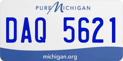 MI license plate DAQ5621