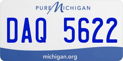 MI license plate DAQ5622