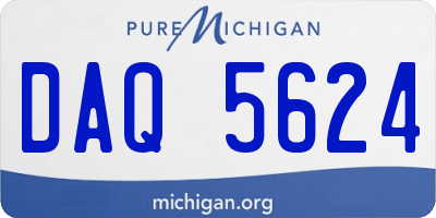 MI license plate DAQ5624
