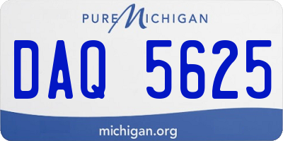 MI license plate DAQ5625