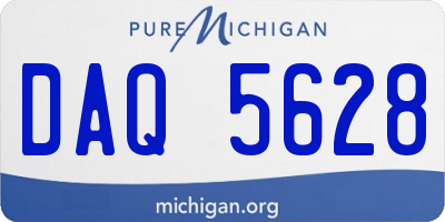 MI license plate DAQ5628