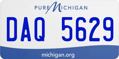 MI license plate DAQ5629