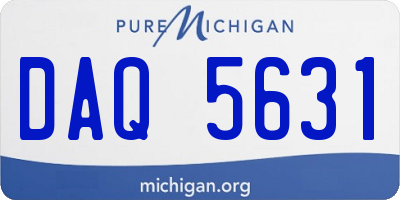 MI license plate DAQ5631