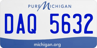 MI license plate DAQ5632