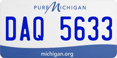 MI license plate DAQ5633